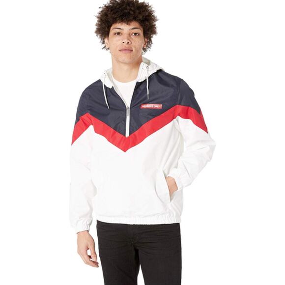 Members Only Half Zip Windbreaker Red, White, Blue M - Picture 1 of 11